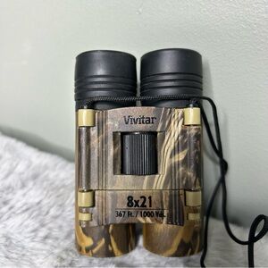 VIVITAR 8x21 Camouflage BINOCULARS Carrying Case Neck Strap 367 Ft/1000 Yd